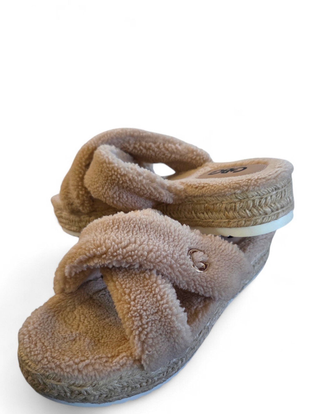 GBG LOS ANGELES Daphne Faux Sherpa Platform Slide Sandal - Picture 2 of 12